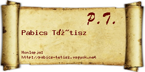Pabics Tétisz névjegykártya